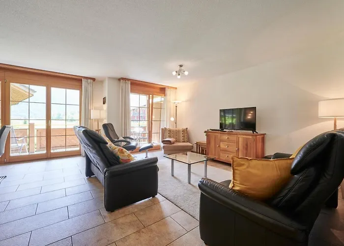 公寓 Silberhorn, Outstanding View, Spacious, Family Friendly 劳特布龙嫩